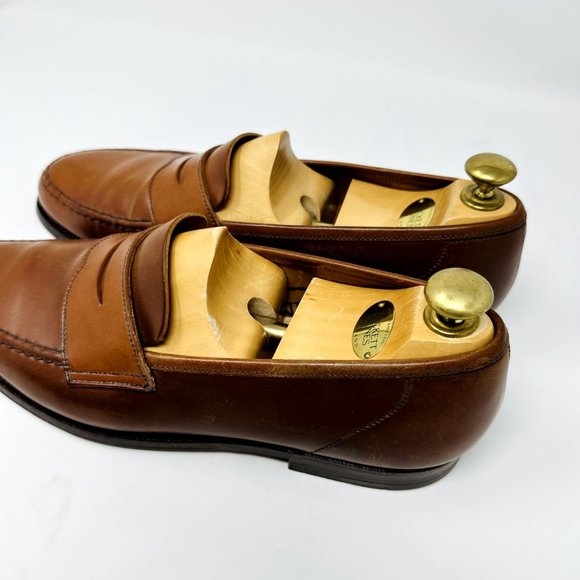 Crockett & Jones GENUINE CORDOVAN penny loafers shoes Size 9 E leather shoe Tree - Picture 3 of 15